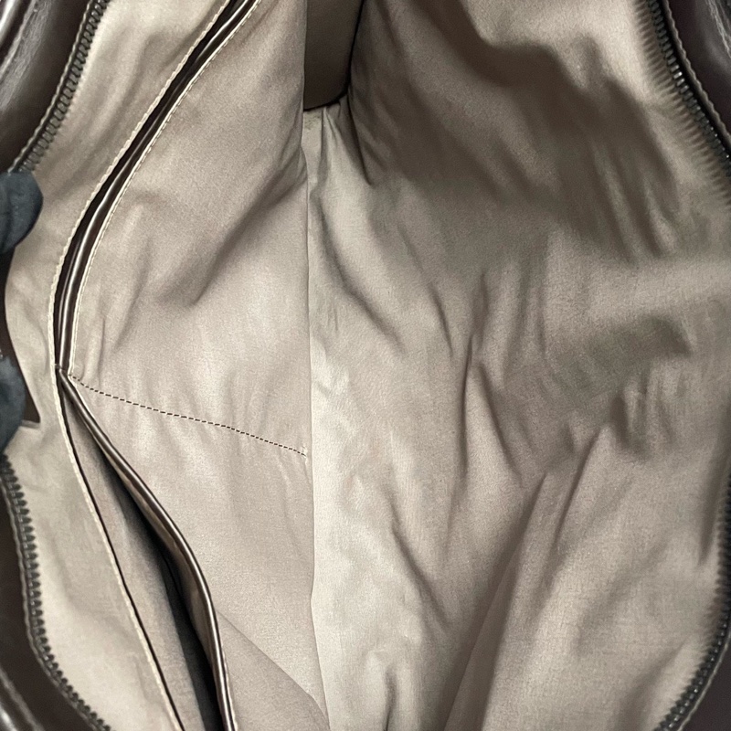 葆蝶家Bottega Veneta/BV 深棕色編織公文手提包 附件:塵袋 肩帶-5