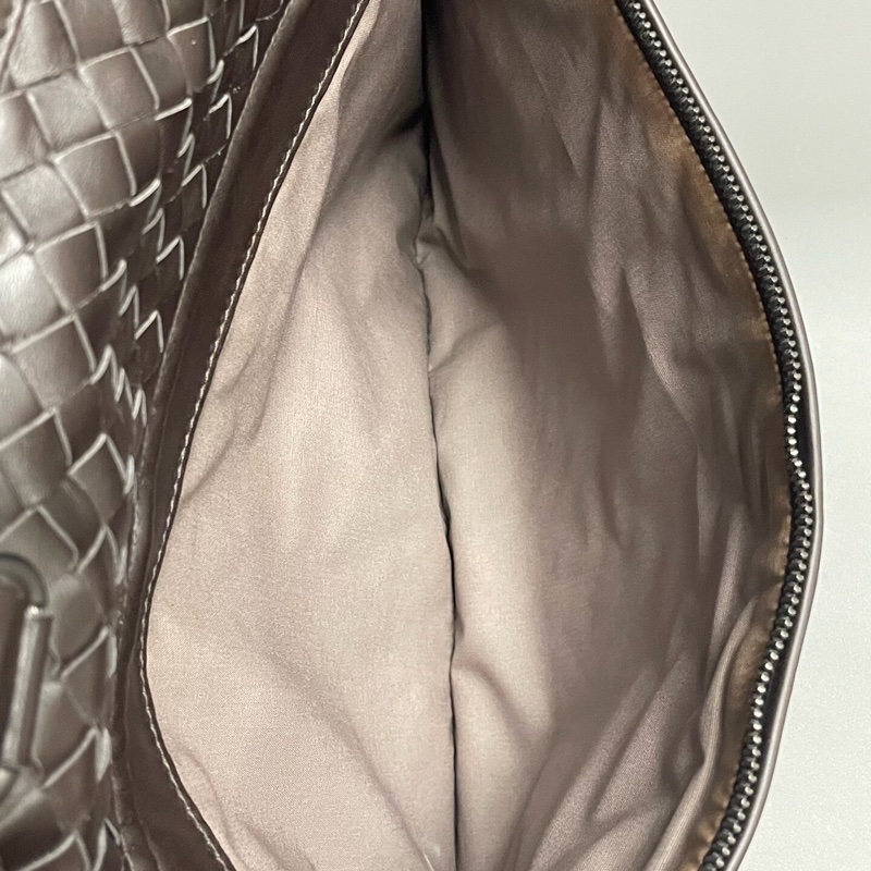 葆蝶家Bottega Veneta/BV 深棕色編織公文手提包 附件:塵袋 肩帶-6