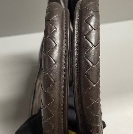 葆蝶家Bottega Veneta/BV 深棕色編織公文手提包 附件:塵袋 肩帶-8