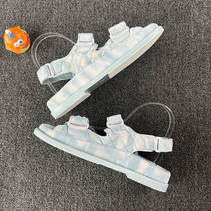 Chanel香奈兒馬卡龍涼鞋 魔術貼凉鞋尺寸 37-9