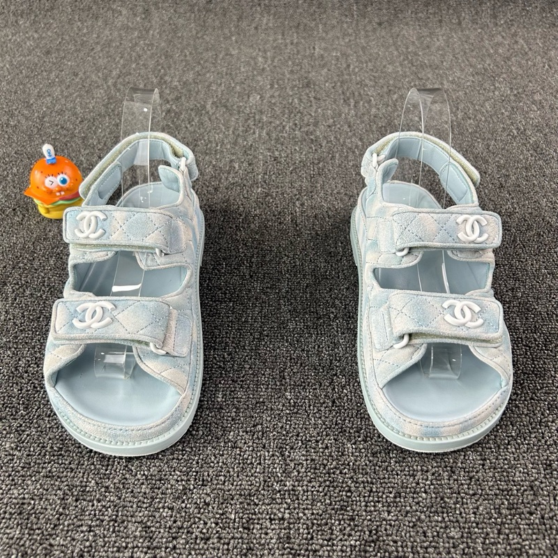 Chanel香奈兒馬卡龍涼鞋 魔術貼凉鞋尺寸 37-18