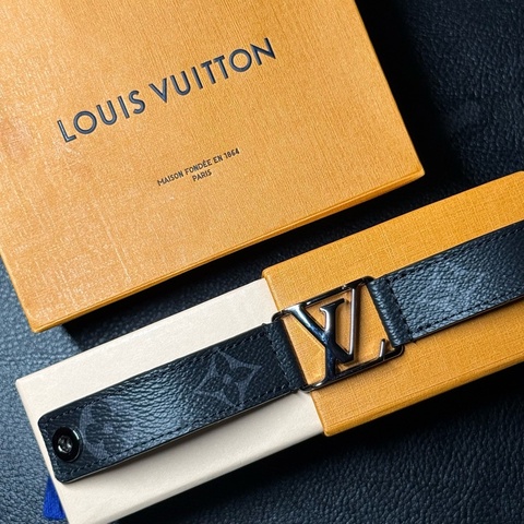 Louis Vuitton 黑原花大Logo手環