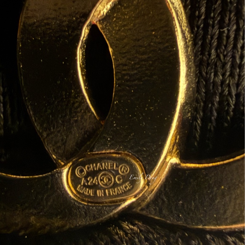 Chanel 經典雙C粉色琺瑯水鑽耳環-7