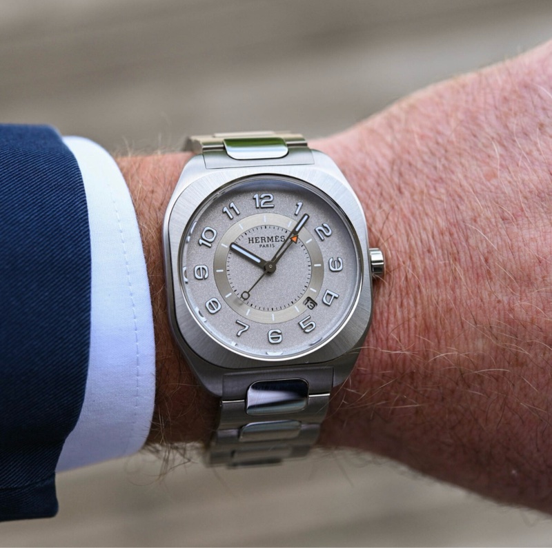 Hermes 愛馬仕H08 42mm磨砂鈦金屬 男士手錶-5