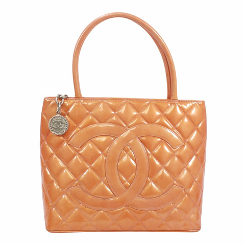 香奈兒復刻版手提包，漆皮，橘色，女士