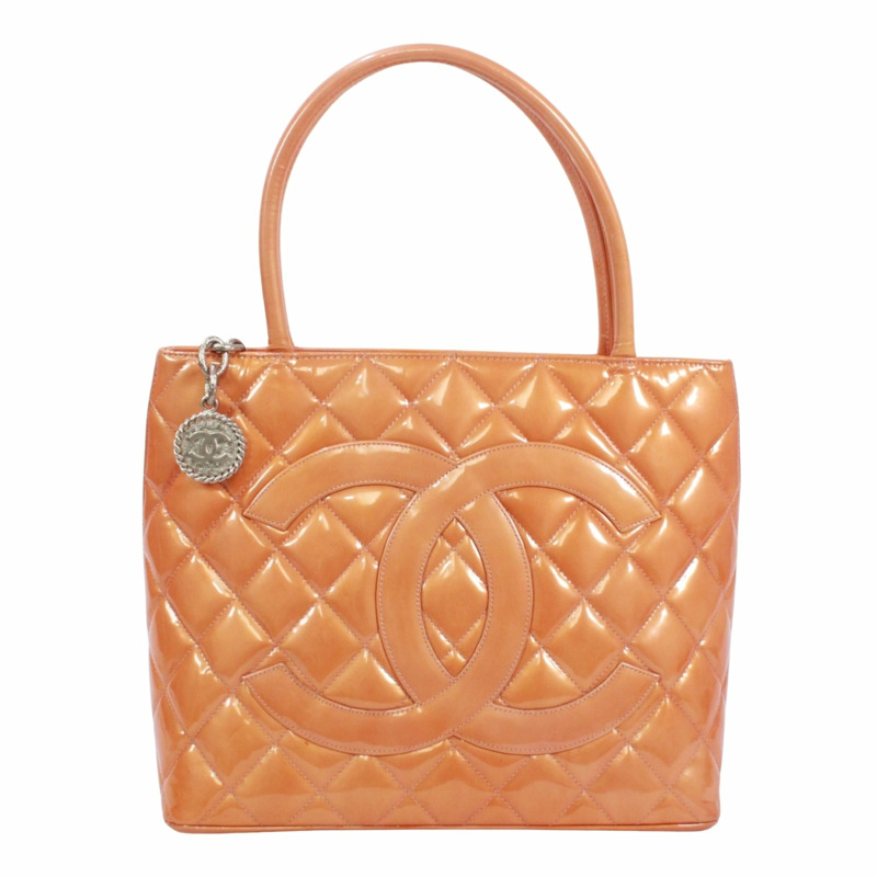 香奈兒復刻版手提包，漆皮，橘色，女士-0