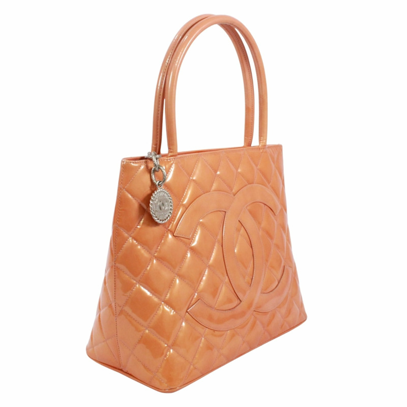 香奈兒復刻版手提包，漆皮，橘色，女士-1