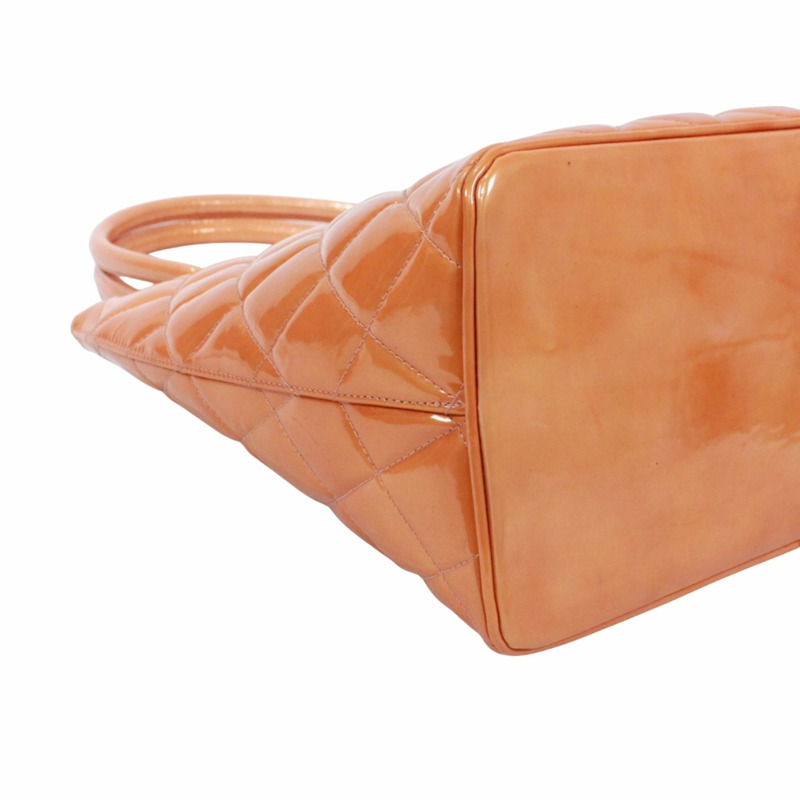 香奈兒復刻版手提包，漆皮，橘色，女士-5
