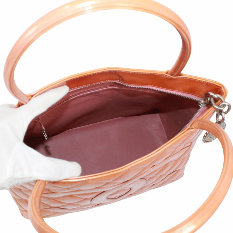 香奈兒復刻版手提包，漆皮，橘色，女士-6