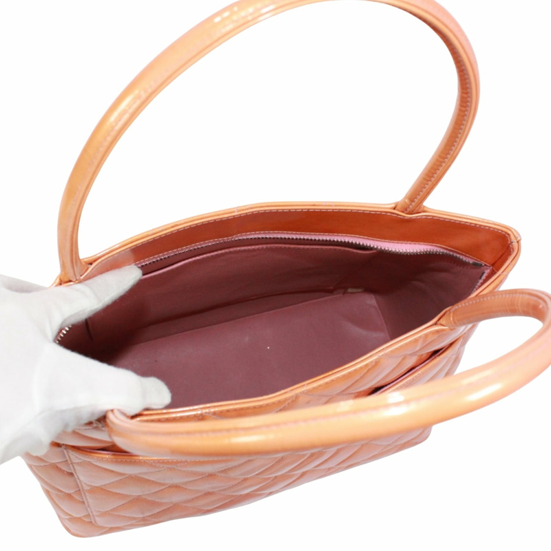 香奈兒復刻版手提包，漆皮，橘色，女士-7