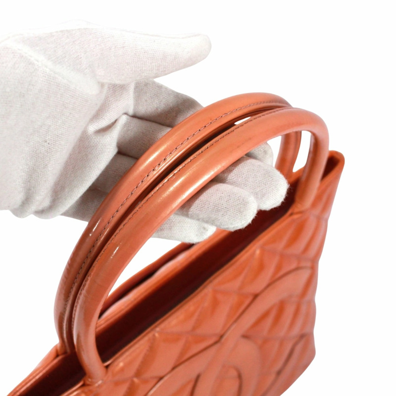 香奈兒復刻版手提包，漆皮，橘色，女士-15