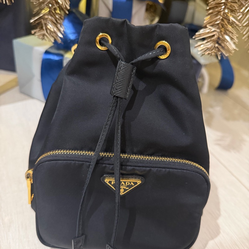 Prada Duet Re-Nylon 水桶袋 尼龍小水桶 水桶包 黑-0