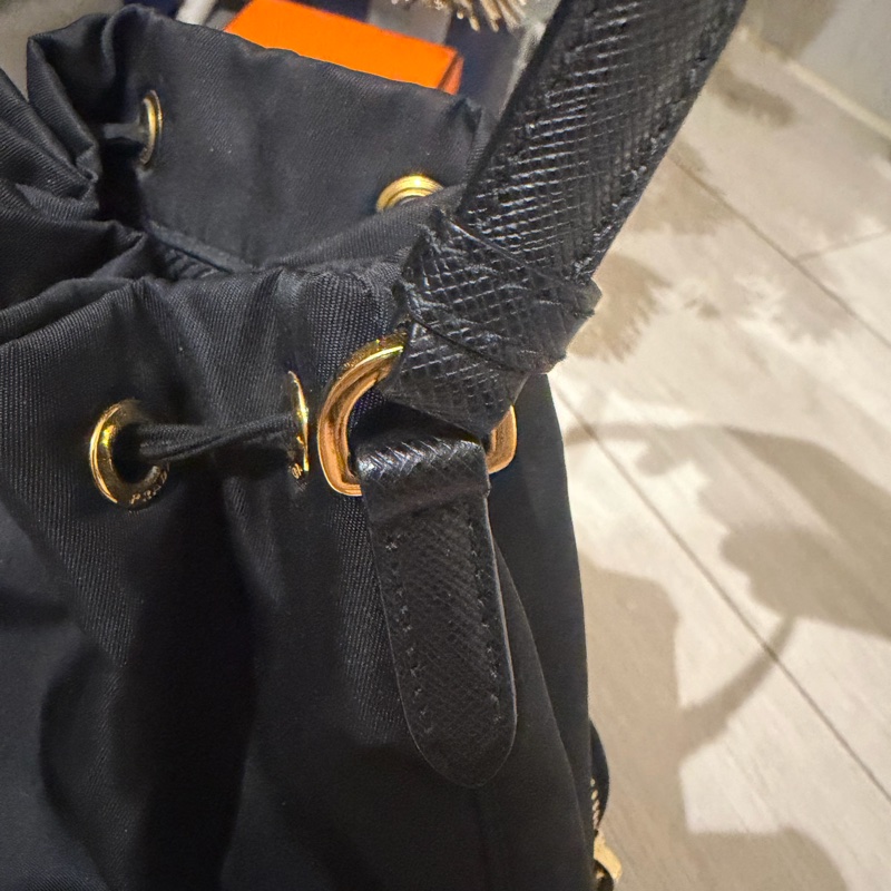 Prada Duet Re-Nylon 水桶袋 尼龍小水桶 水桶包 黑-4