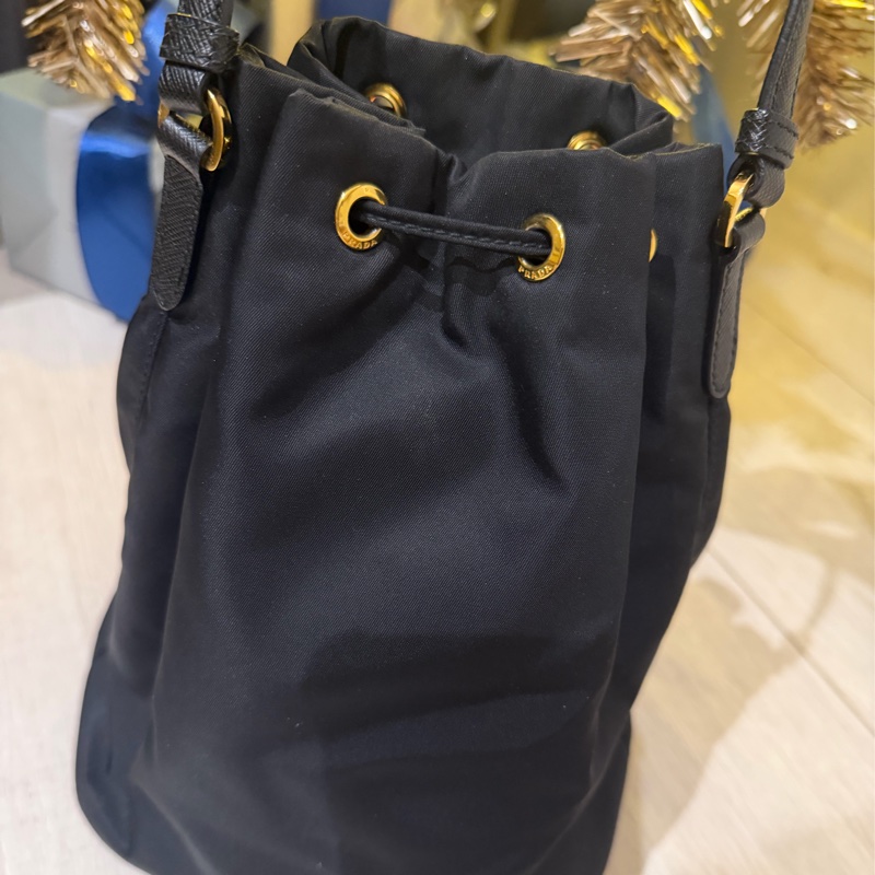 Prada Duet Re-Nylon 水桶袋 尼龍小水桶 水桶包 黑-8
