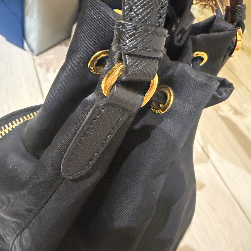 Prada Duet Re-Nylon 水桶袋 尼龍小水桶 水桶包 黑-19