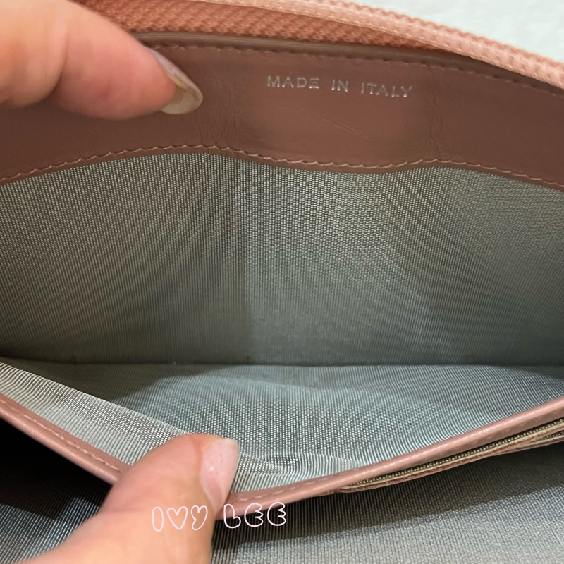 CHANEL 16開 金屬皮革 粉色 BOY 拉鍊 長夾 正品 二手精品-4