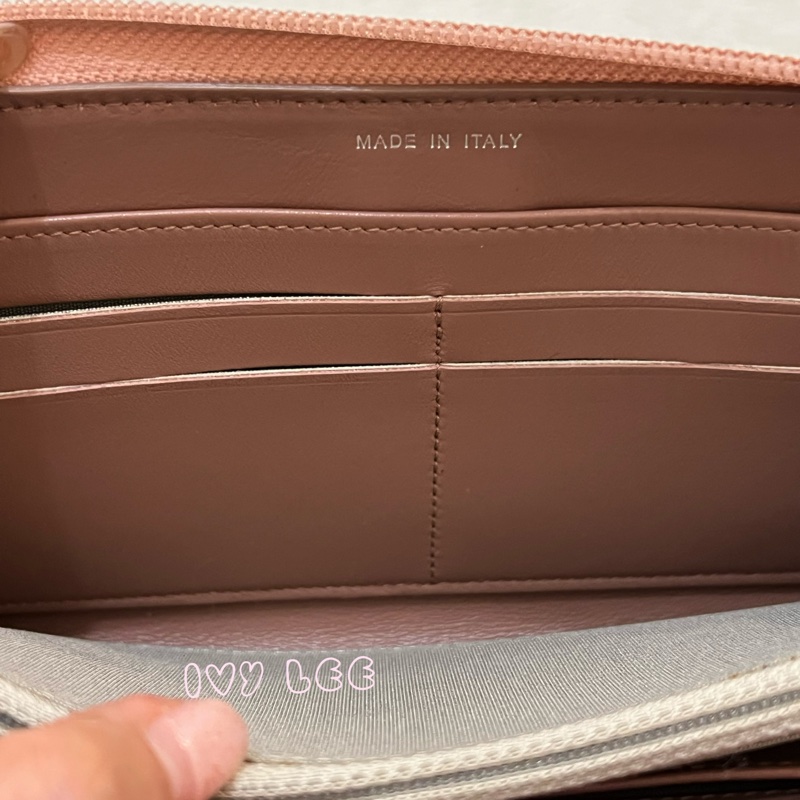 CHANEL 16開 金屬皮革 粉色 BOY 拉鍊 長夾 正品 二手精品-5