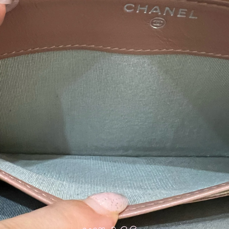 CHANEL 16開 金屬皮革 粉色 BOY 拉鍊 長夾 正品 二手精品-8
