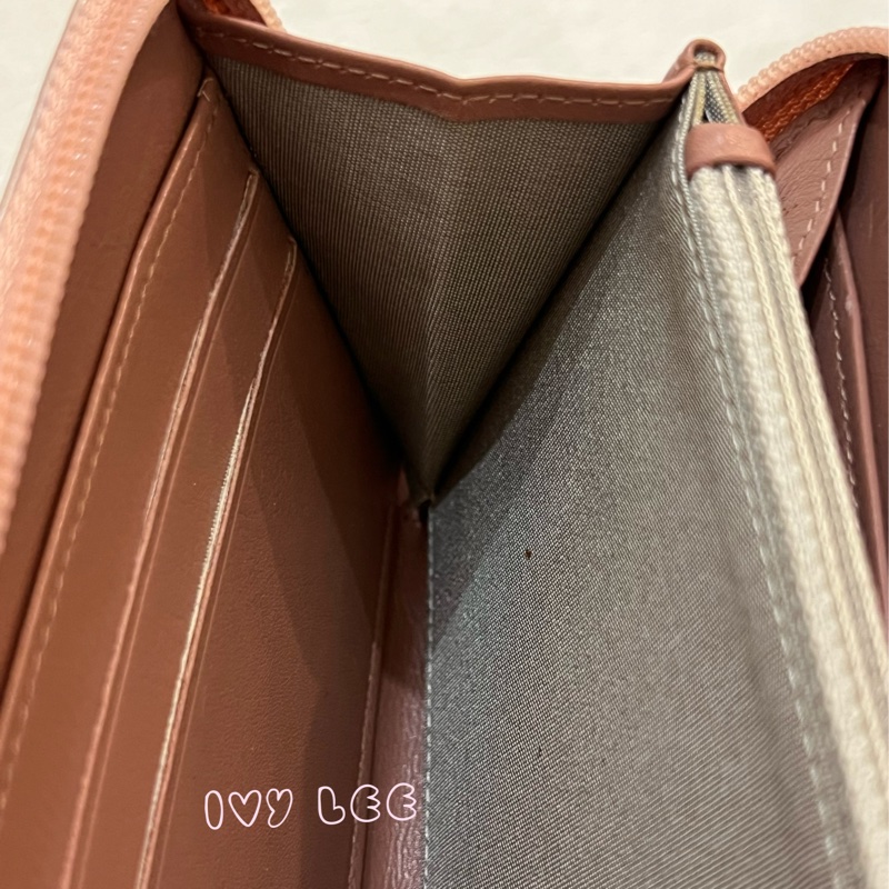 CHANEL 16開 金屬皮革 粉色 BOY 拉鍊 長夾 正品 二手精品-10