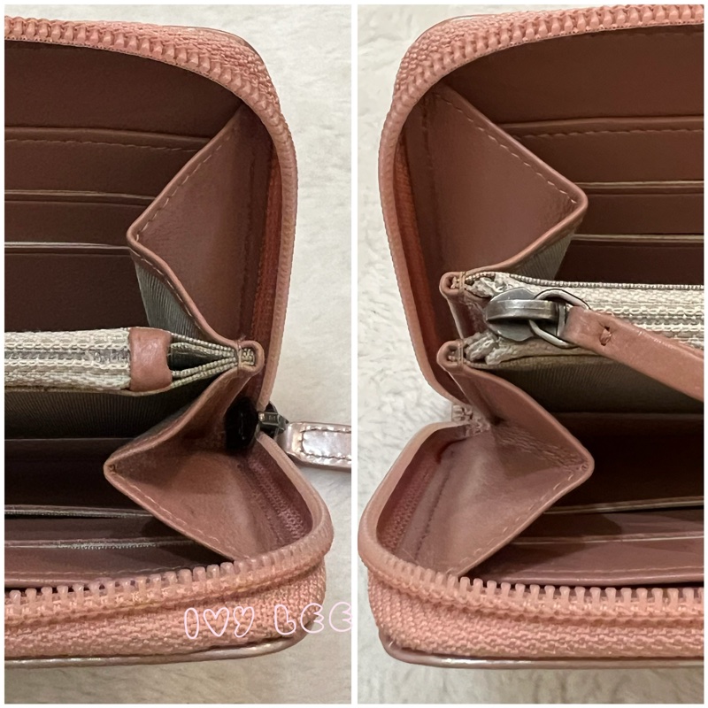 CHANEL 16開 金屬皮革 粉色 BOY 拉鍊 長夾 正品 二手精品-19