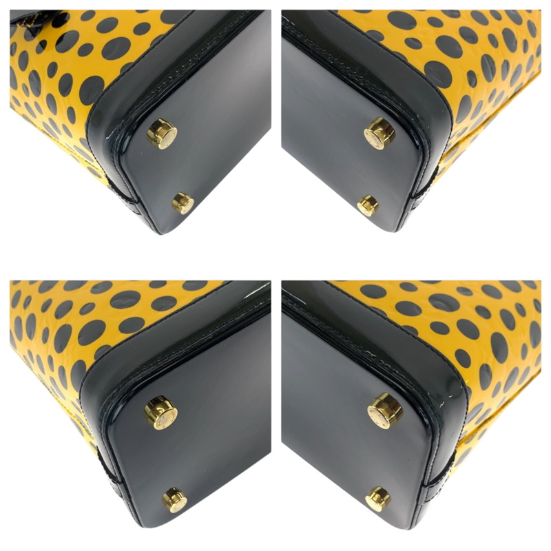 路易威登 Lockit MM 黃黑色金色五金漆皮手提包 M91398 女士-2