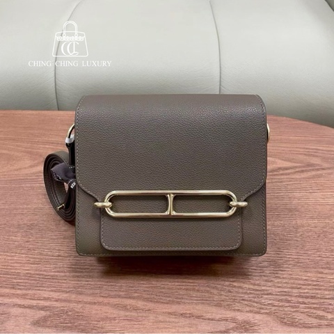 🌈Hermes🧡Mini Roulis🧡威馬犬灰金扣🧡98新🌈🌟evercolor皮🌟miniroulis🌟roulis🌟roulis19🌟豬鼻子🌟愛馬仕🌟