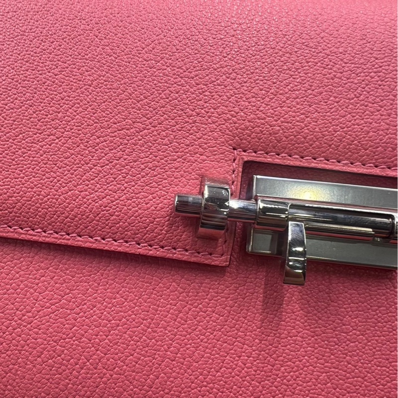 🌈Hermes💗Mini Verrou💗夏日粉銀扣編織帶🌟99新🌟miniverrou🌟Verrou🌟愛馬仕🌟-2
