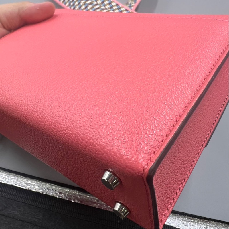 🌈Hermes💗Mini Verrou💗夏日粉銀扣編織帶🌟99新🌟miniverrou🌟Verrou🌟愛馬仕🌟-6