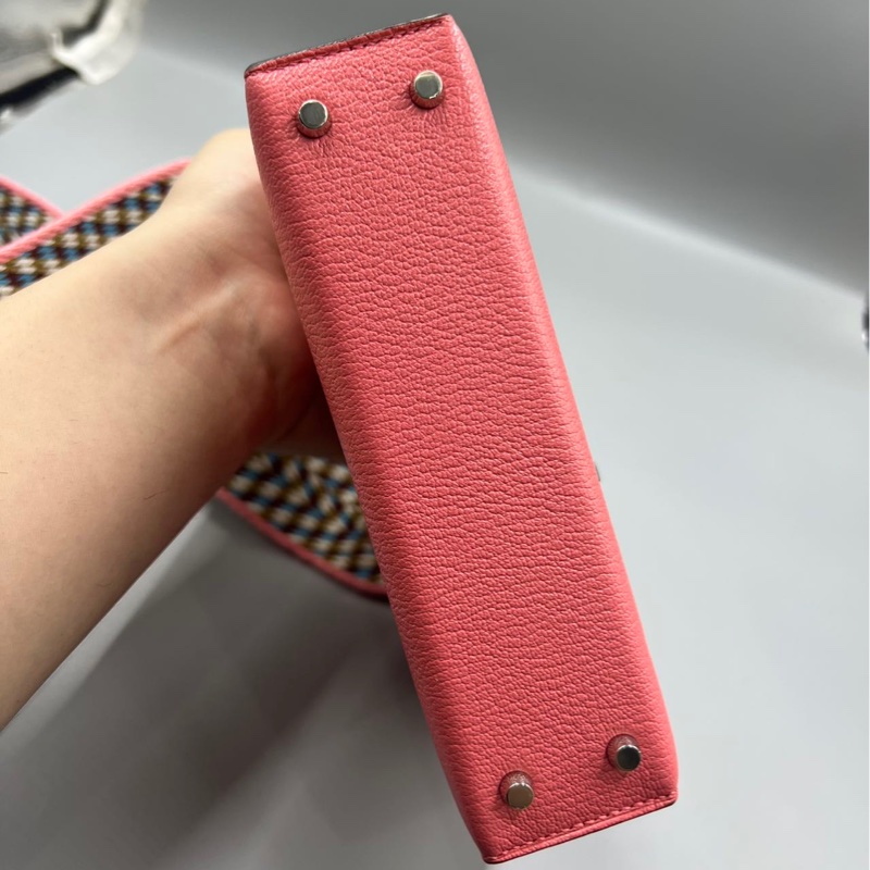 🌈Hermes💗Mini Verrou💗夏日粉銀扣編織帶🌟99新🌟miniverrou🌟Verrou🌟愛馬仕🌟-7