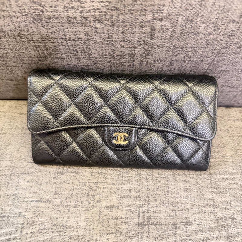 Chanel 黑荔枝COCO長夾-5