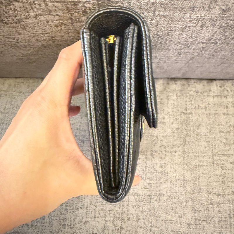 Chanel 黑荔枝COCO長夾-7