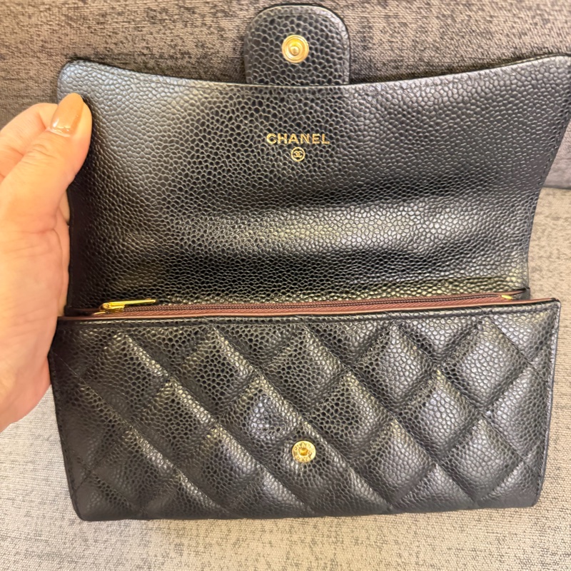 Chanel 黑荔枝COCO長夾-10
