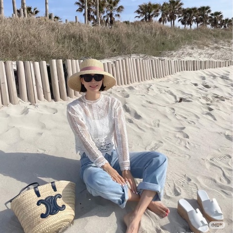 Celine✨凱旋門草編包拉菲草編織包