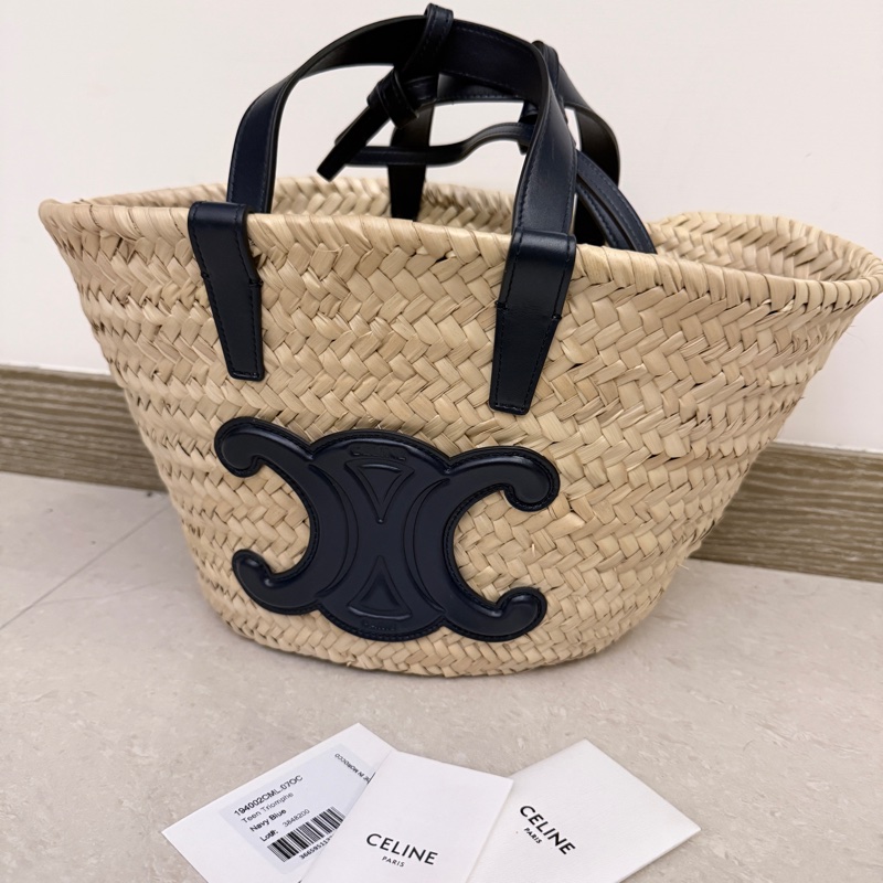Celine✨凱旋門草編包拉菲草編織包-1