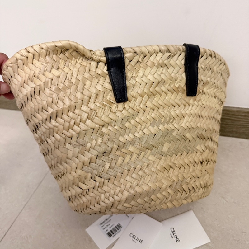 Celine✨凱旋門草編包拉菲草編織包-4