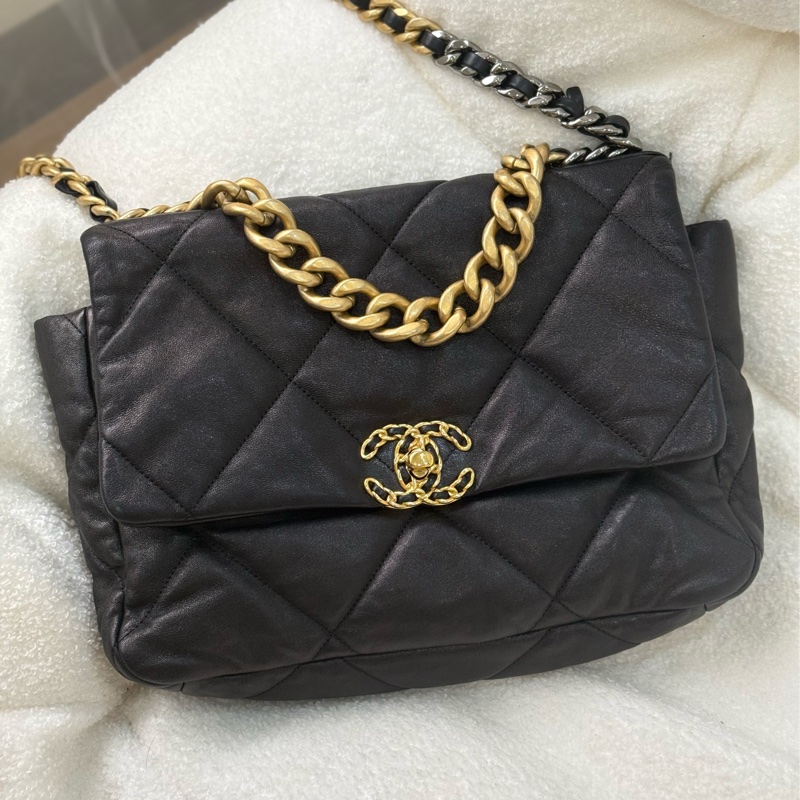 Chanel 19bag 黑金 中號 30cm-1