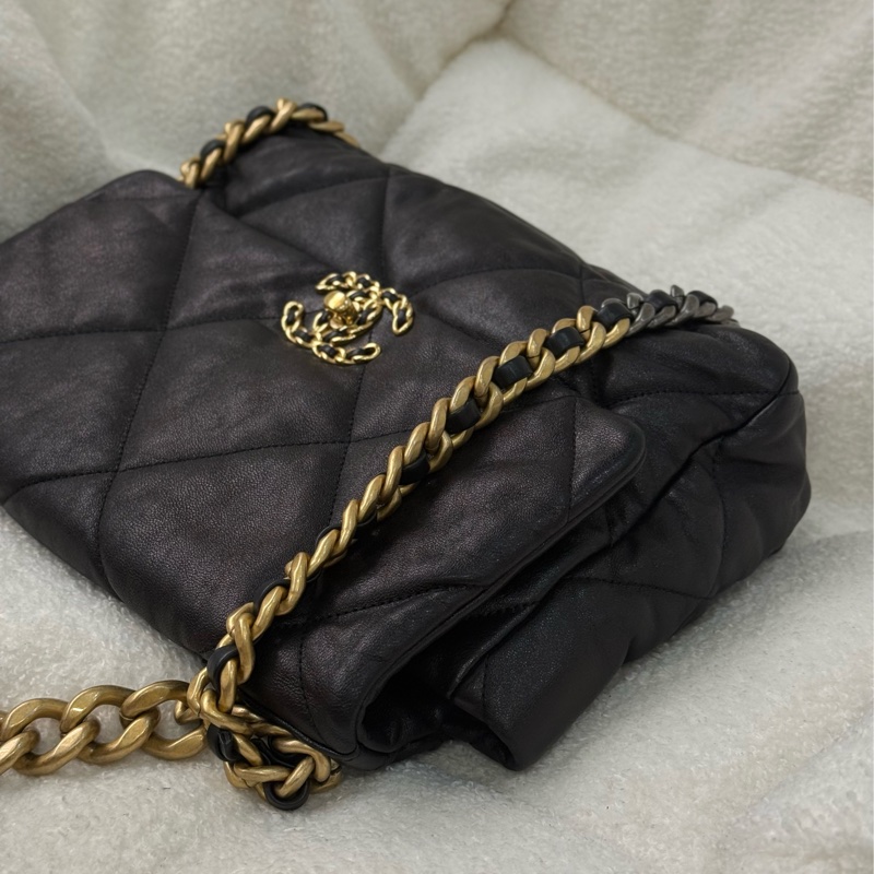 Chanel 19bag 黑金 中號 30cm-3