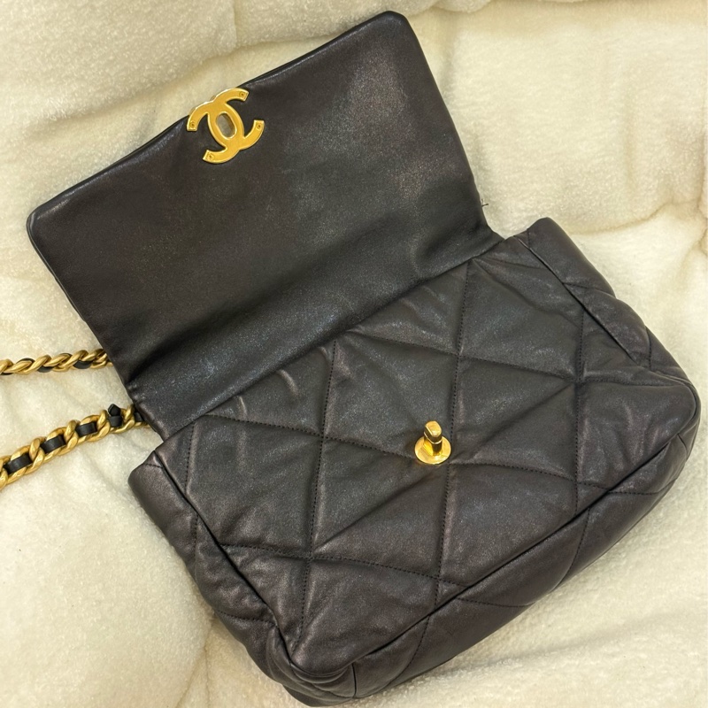 Chanel 19bag 黑金 中號 30cm-18