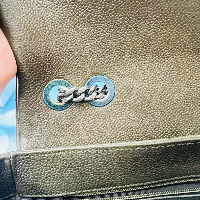 香奈兒荔枝牛皮馬鞍包-5