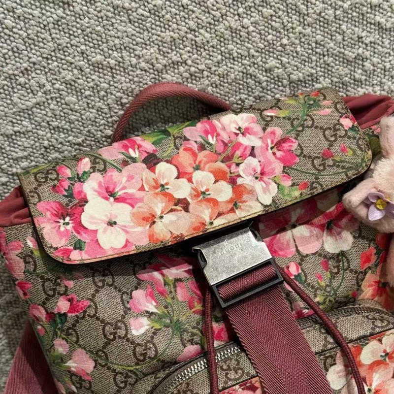 Gucci  天竺葵花卉 翻蓋後背包20.5*28cm 98新配件塵袋-2