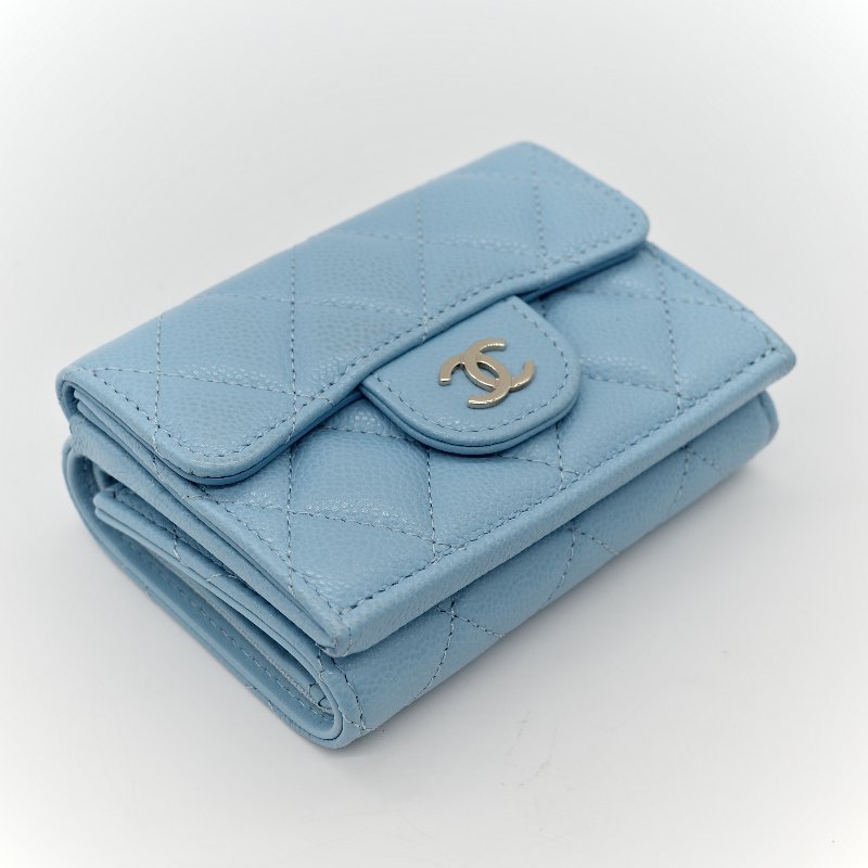 Chanel 香奈兒 荔枝牛皮 雙釦 三折短夾 AP0230（鈔票位+卡位）-3