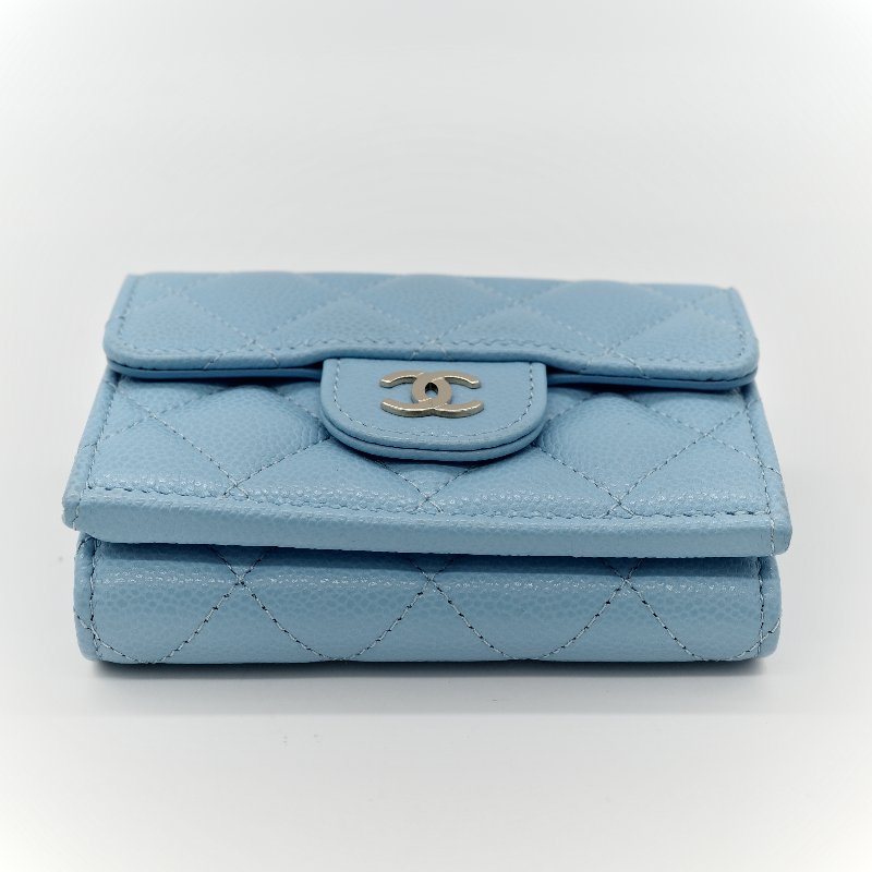 Chanel 香奈兒 荔枝牛皮 雙釦 三折短夾 AP0230（鈔票位+卡位）-5