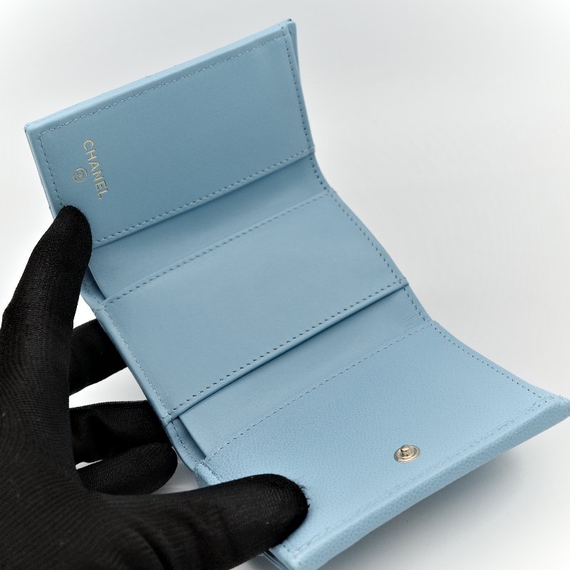 Chanel 香奈兒 荔枝牛皮 雙釦 三折短夾 AP0230（鈔票位+卡位）-7