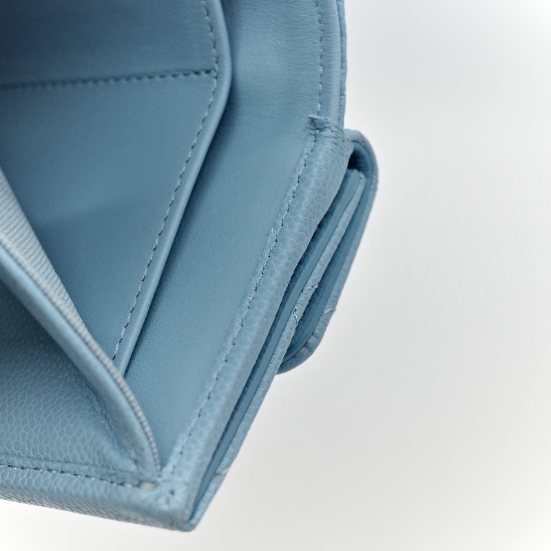 Chanel 香奈兒 荔枝牛皮 雙釦 三折短夾 AP0230（鈔票位+卡位）-9