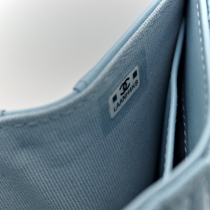 Chanel 香奈兒 荔枝牛皮 雙釦 三折短夾 AP0230（鈔票位+卡位）-10