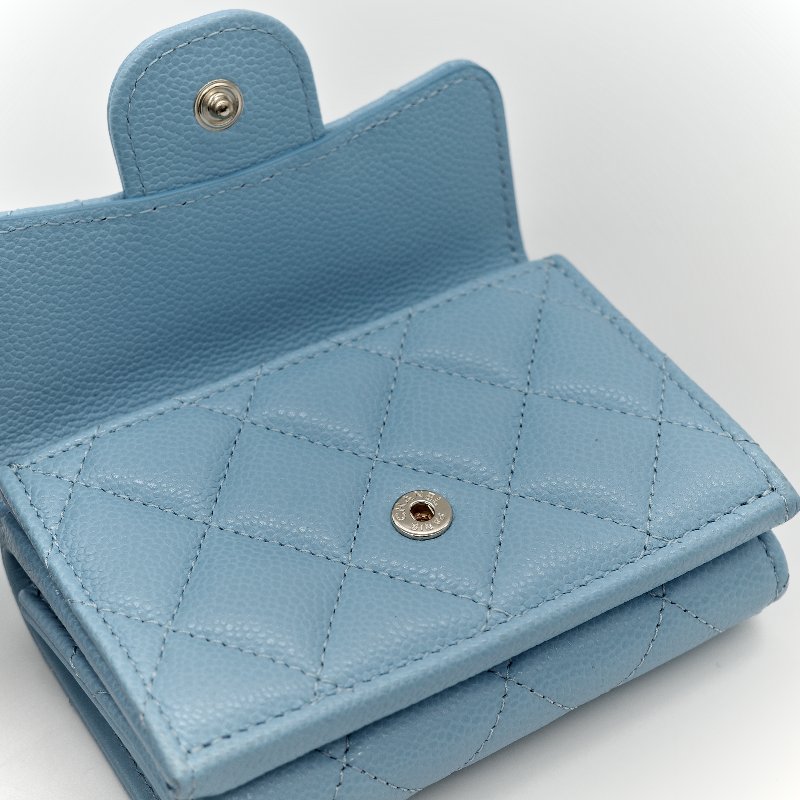 Chanel 香奈兒 荔枝牛皮 雙釦 三折短夾 AP0230（鈔票位+卡位）-12