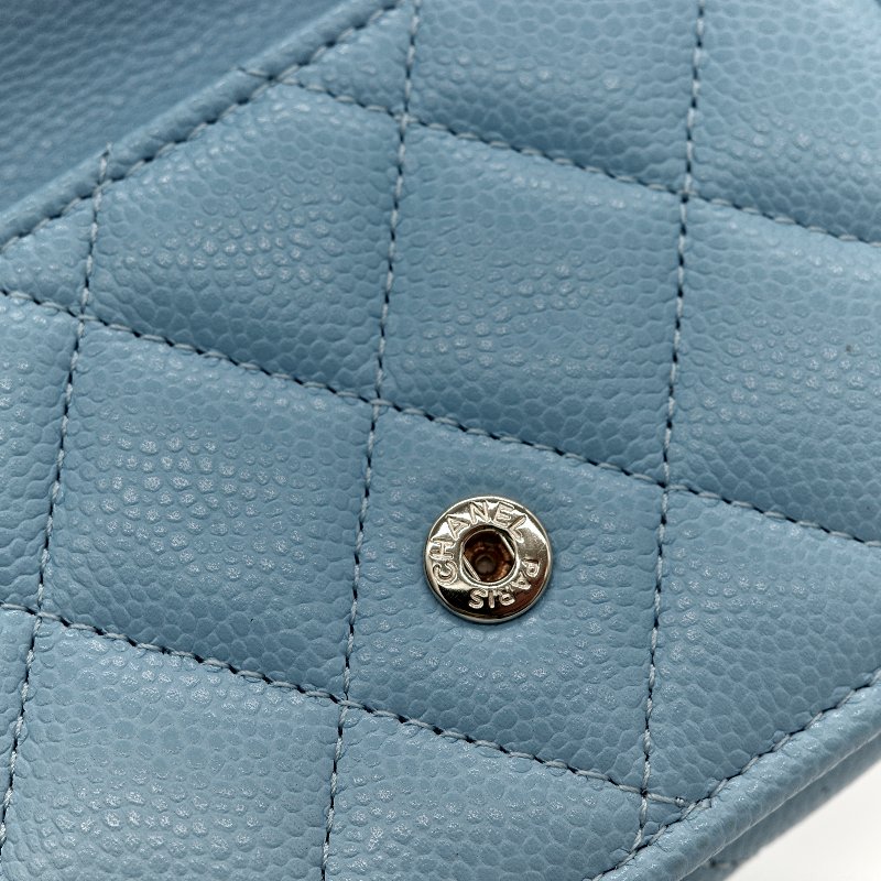 Chanel 香奈兒 荔枝牛皮 雙釦 三折短夾 AP0230（鈔票位+卡位）-13