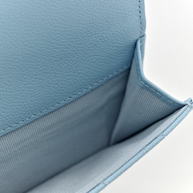 Chanel 香奈兒 荔枝牛皮 雙釦 三折短夾 AP0230（鈔票位+卡位）-14