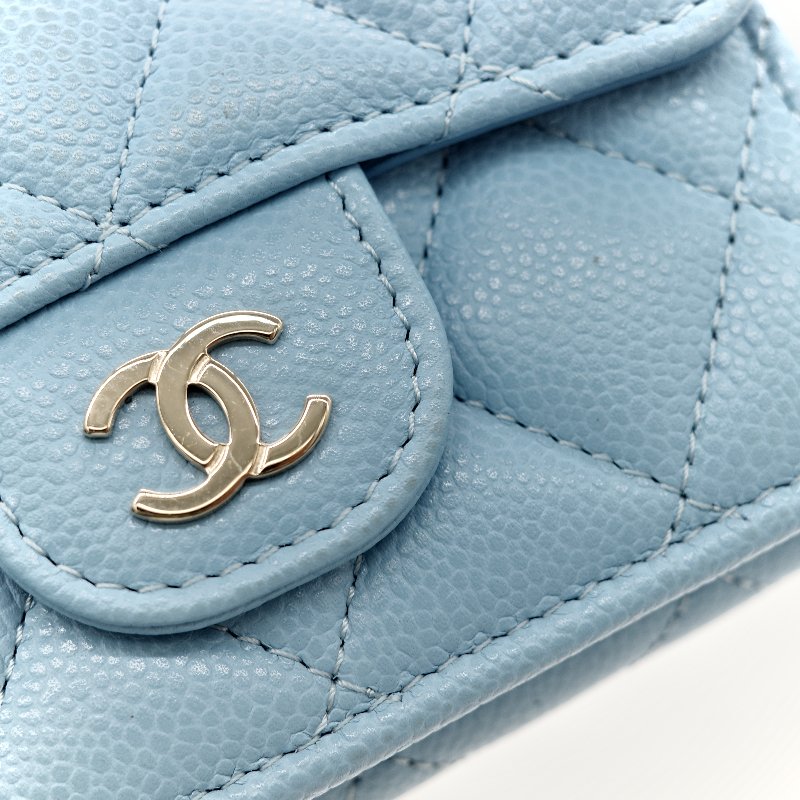 Chanel 香奈兒 荔枝牛皮 雙釦 三折短夾 AP0230（鈔票位+卡位）-15