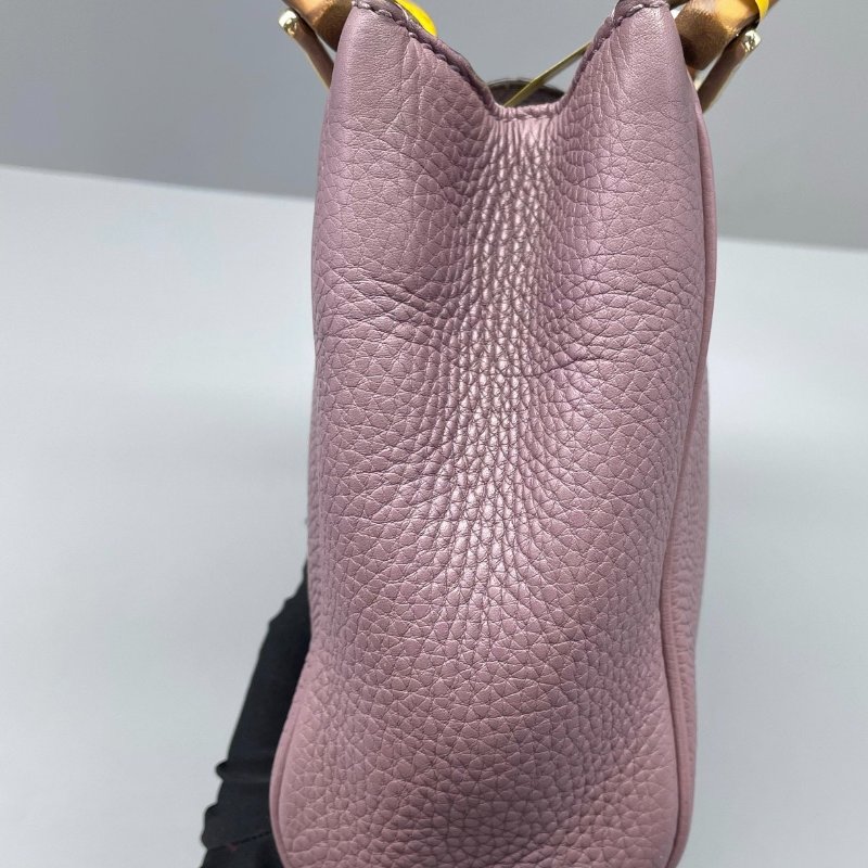 Gucci Miss Bamboo牛皮斜背包 竹節手柄 紫色 牛皮20*16*9 98新配件肩帶 塵袋-5